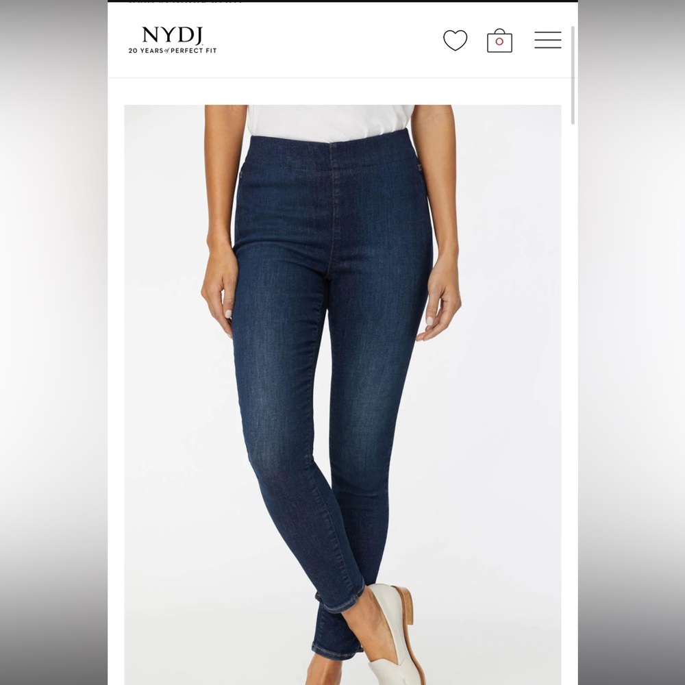 NYDJ pull-on super skinny ankle jeans in dark wash color size Petite Medium